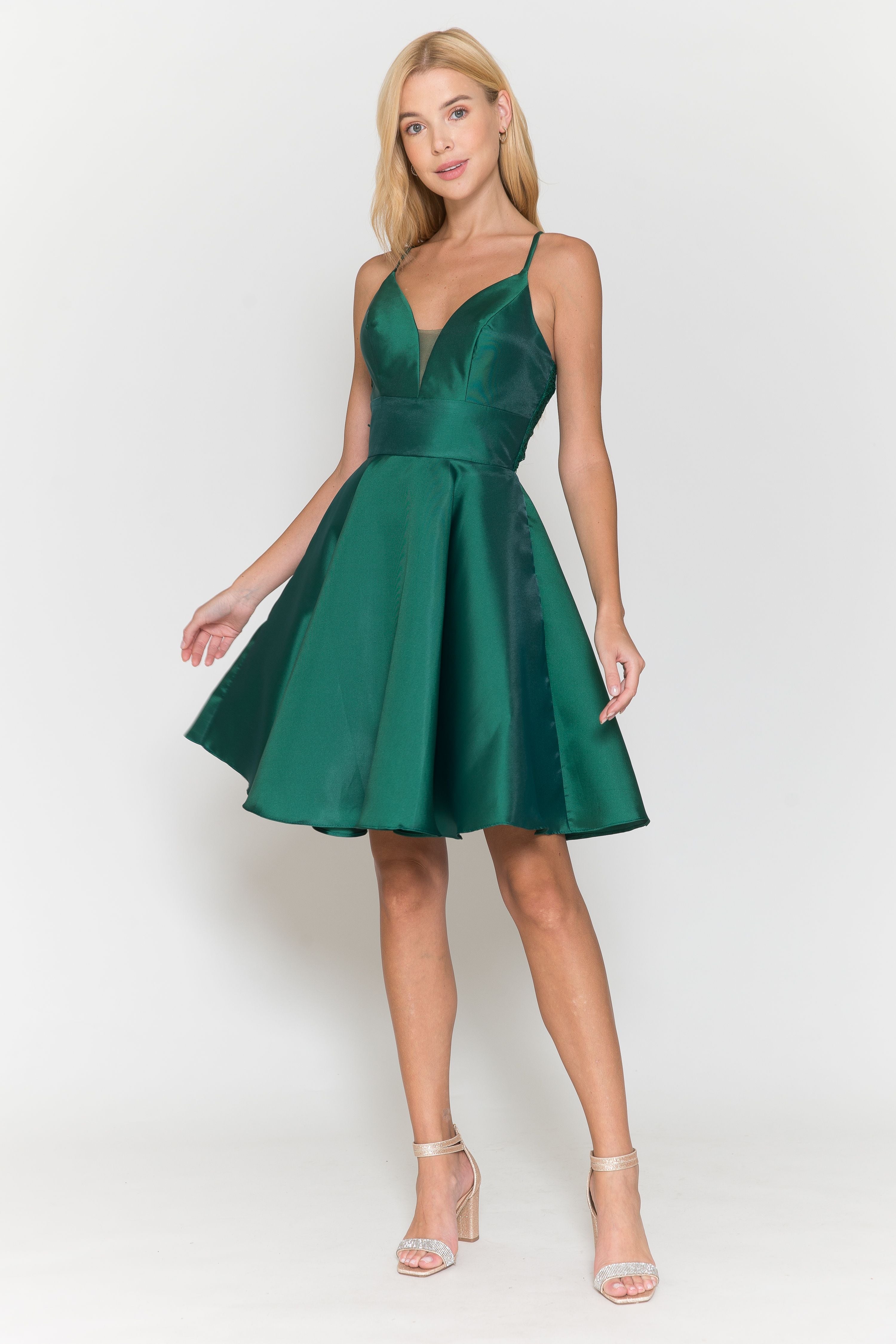 Poly USA 8698 Short Mikado Pocket Dress