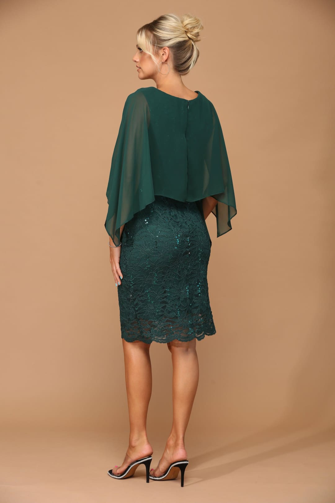 Short Mother of the Bride Cape Dress - Mother of the Bride Dress