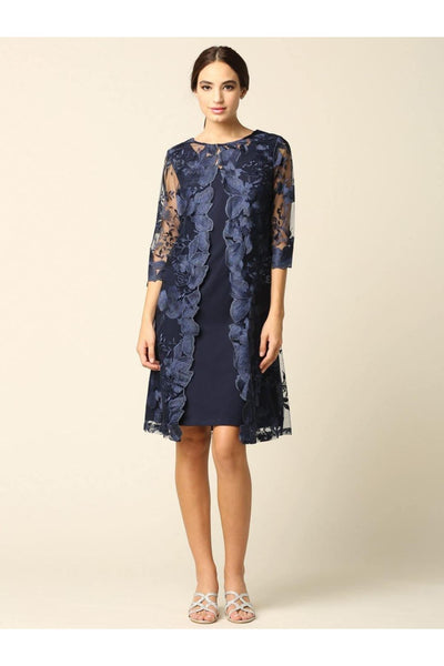 Short Mother of the Bride Chiffon Dress - The Dress Outlet Eva Fashion