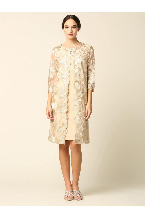 Short Mother of the Bride Chiffon Dress - The Dress Outlet Eva Fashion