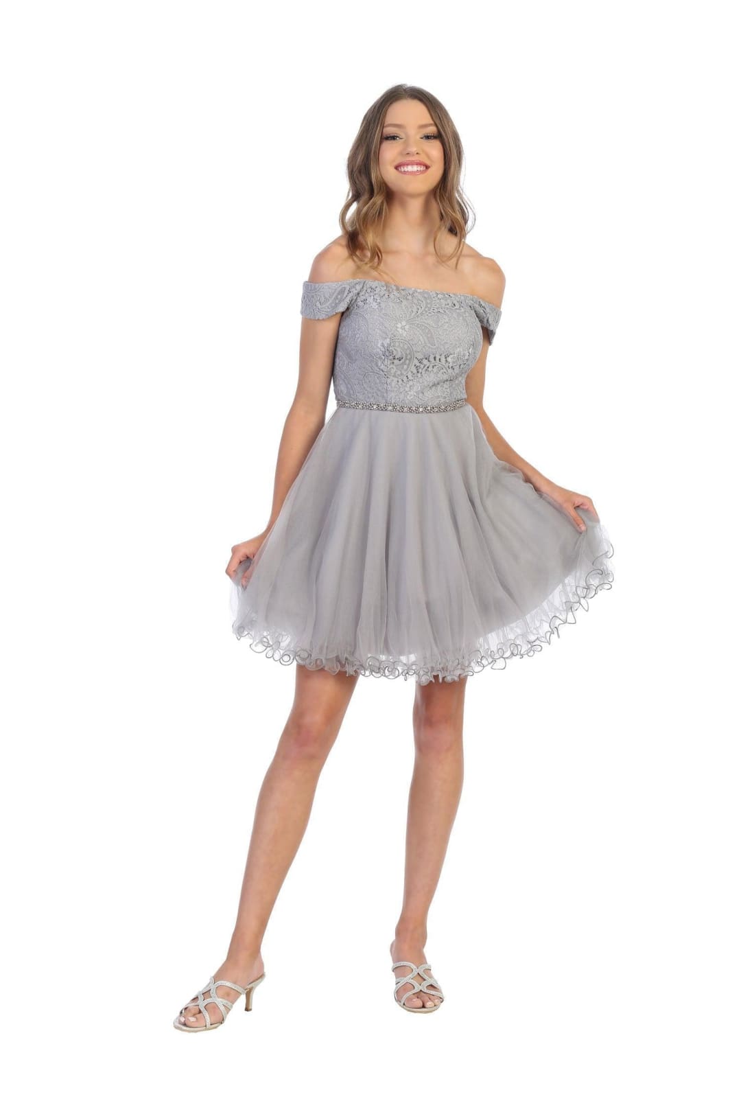 Short Off Shoulder Homecoming Cocktail Dress - The Dress Outlet
