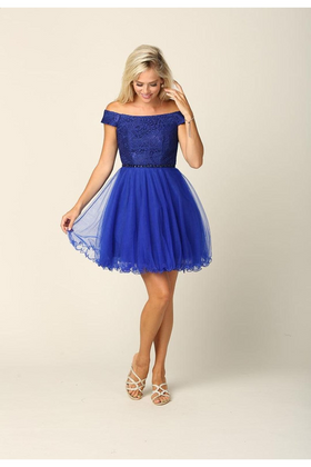Eva USA 3325 Short Off-Shoulder Homecoming Cocktail Dress