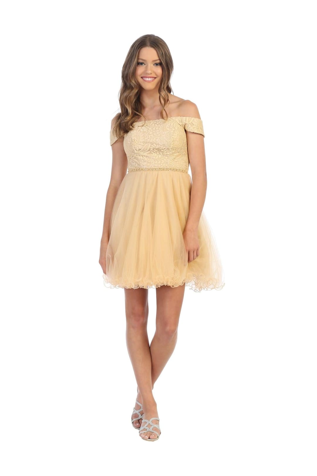 Short Off Shoulder Homecoming Cocktail Dress - The Dress Outlet