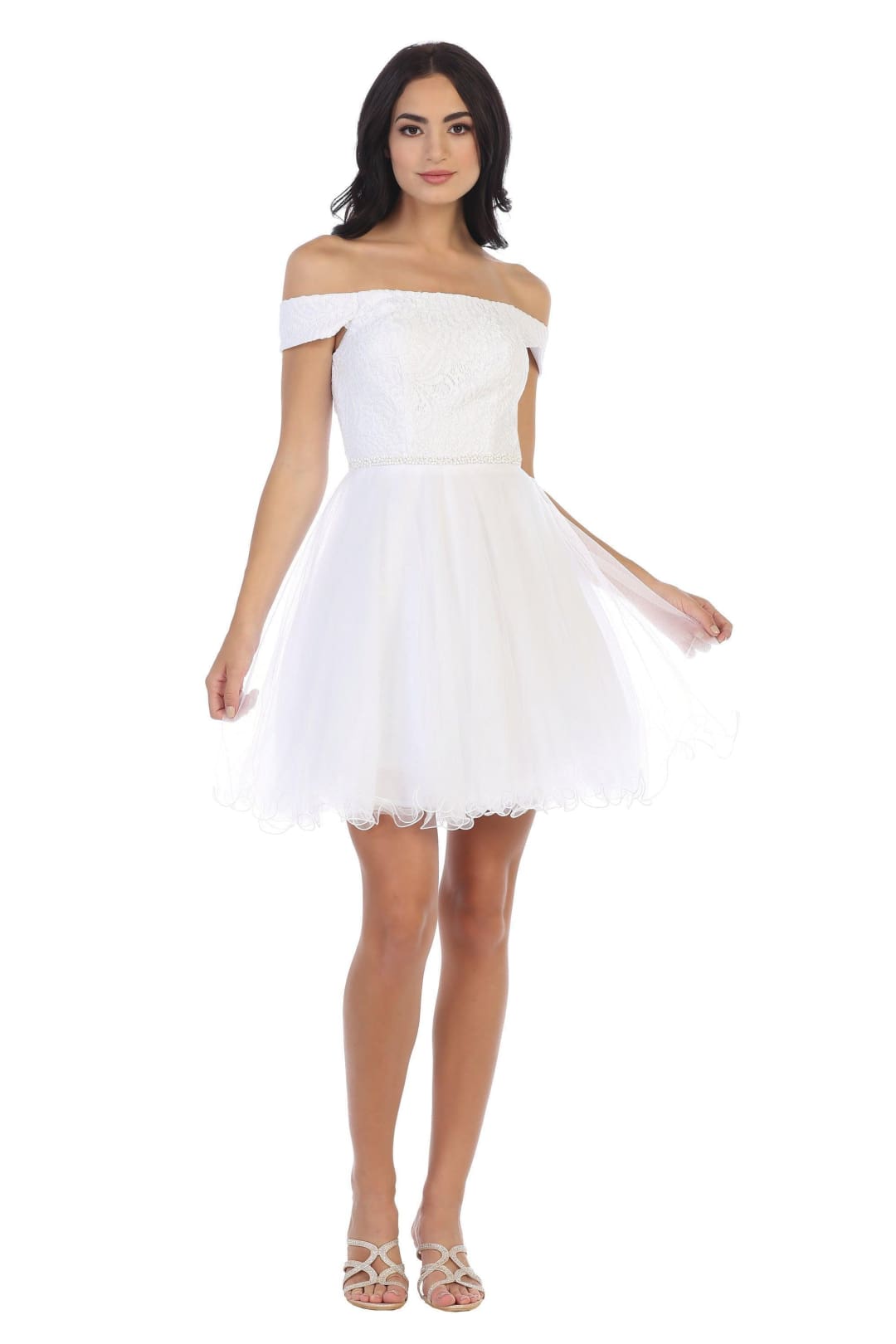 Short Off Shoulder Homecoming Cocktail Dress - The Dress Outlet