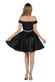 Vestido corto de mikado con hombros descubiertos de Poly USA 7948