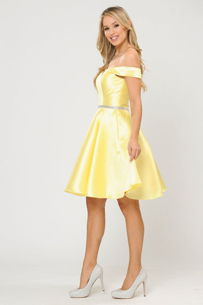 Poly USA 7948 Short Off Shoulder Mikado Dress