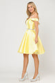 Vestido corto de mikado con hombros descubiertos de Poly USA 7948