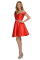 Vestido corto de mikado con hombros descubiertos de Poly USA 7948