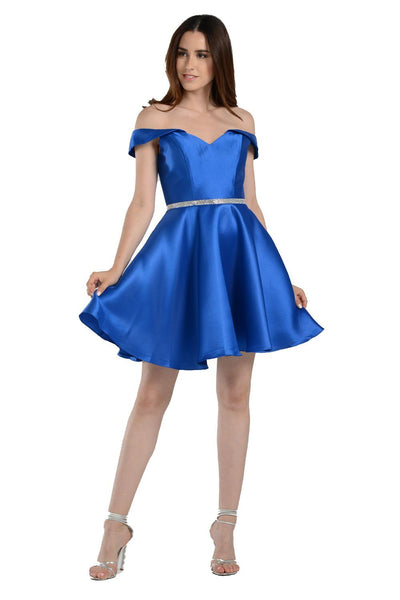 Poly USA 7948 Short Off Shoulder Mikado Dress