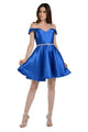 Vestido corto de mikado con hombros descubiertos de Poly USA 7948
