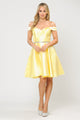 Poly USA 7948 Short Off Shoulder Mikado Dress