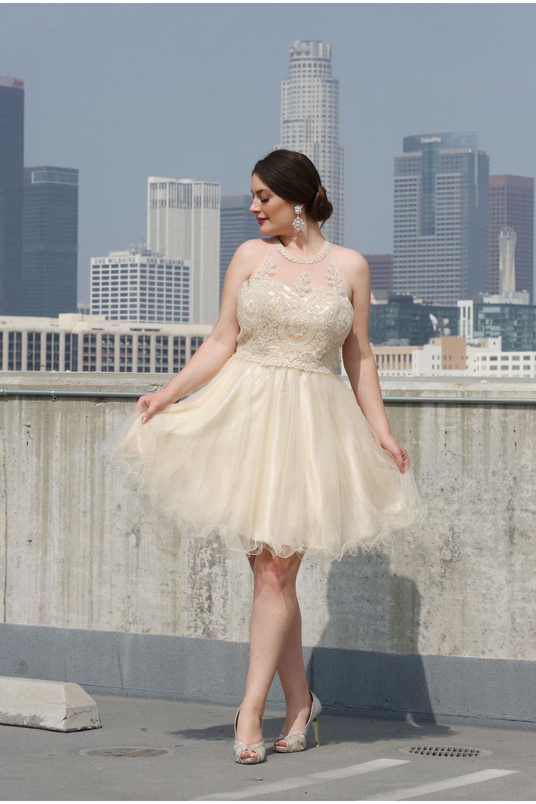 Short Party Dress - Champagne / 2