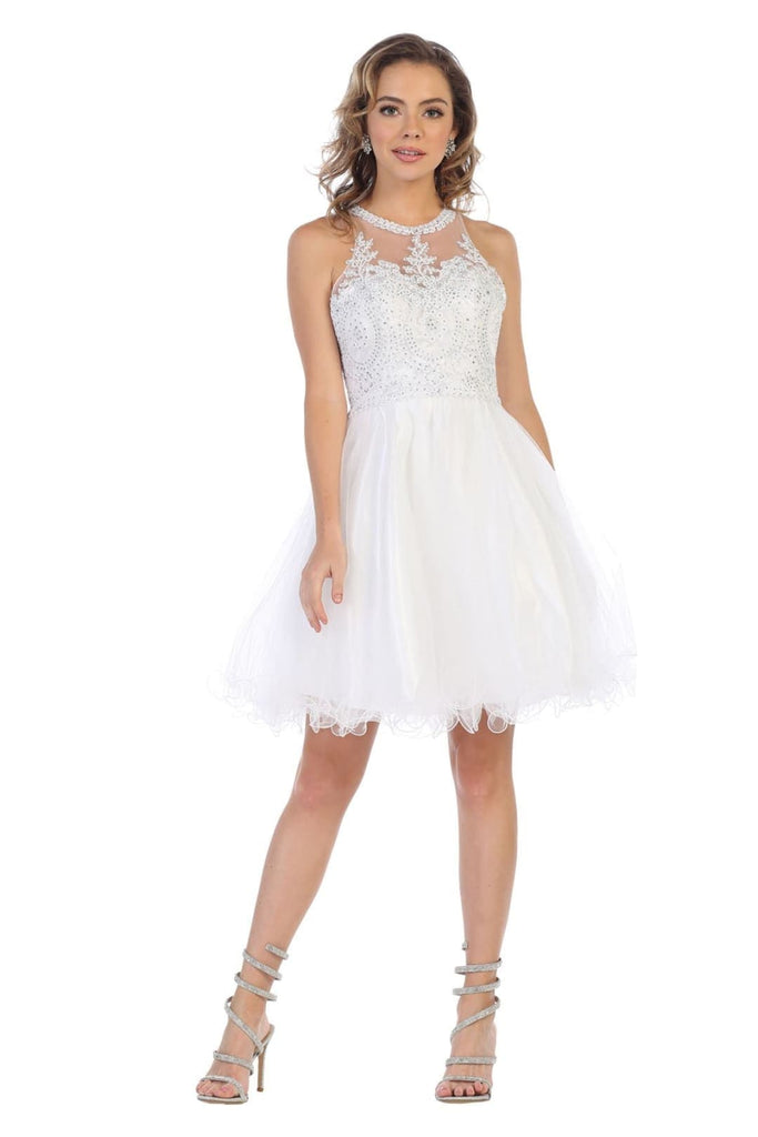 Short Party Dress - White / 2