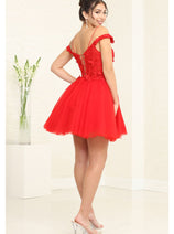 Red Graduation Dress | Commencement Ceremony Party Outfit by MQ2090