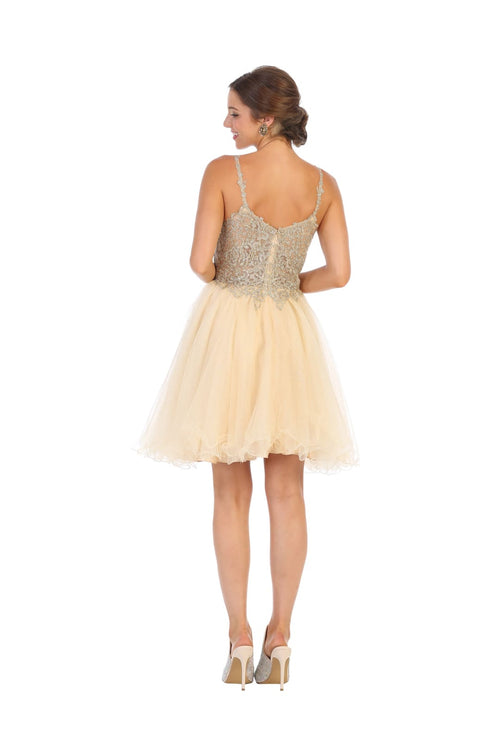Short Prom Dress Fit and Flare Embroidered Homecoming Outfit By MQ1693 - Dress