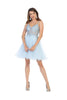 Short Prom Dress Fit and Flare Embroidered Homecoming Outfit By MQ1693 - Baby Blue / 2 - Dress