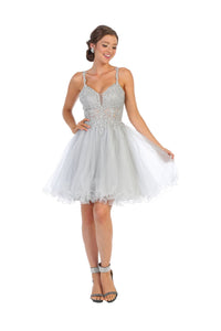 Dama Dresses for Quinceanera in Silver Style MQ1693 Quince Outfit - Dress