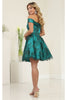 Short Prom Dress Glitter Off Shoulder A-Line Homecoming Style MQ1933 - Dress