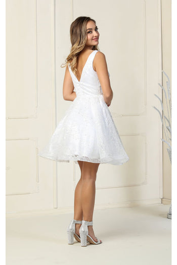Short Prom Dress Homecoming Glitter A-line V-neck Style MQ1702 - Dress