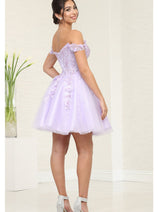 Short Prom Dress Off The Shoulder A-line Homecoming Style by MQ2081
