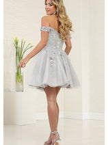 Short Prom Dress Off The Shoulder A-line Homecoming Style by MQ2081