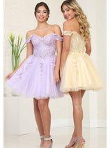 Short Prom Dress Off The Shoulder A-line Homecoming Style by MQ2081