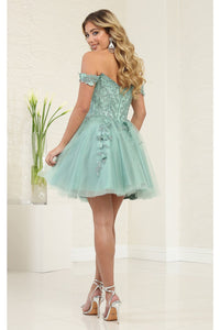 Short Prom Dress Off The Shoulder A-line Homecoming Style by MQ2081 - Dress