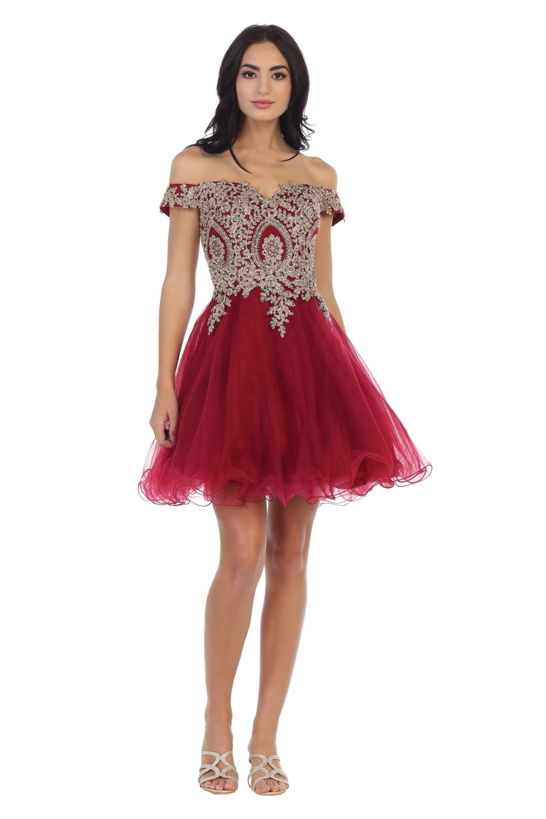 Short Prom Off Shoulder Homecoming Cocktail Dress - The Dress Outlet