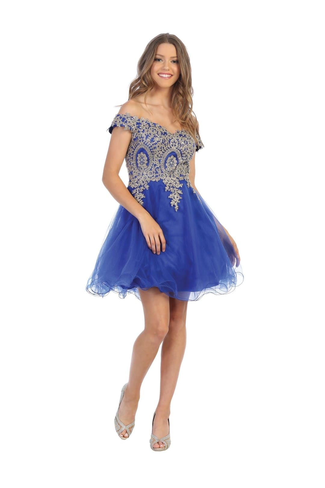 Short Prom Off Shoulder Homecoming Cocktail Dress - The Dress Outlet