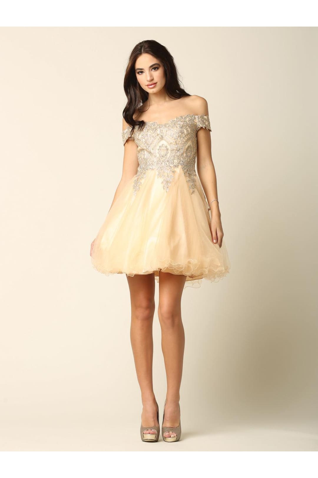 Short Prom Off Shoulder Homecoming Cocktail Dress - The Dress Outlet