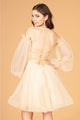 Short Puff Sleeve A-line Dress by Elizabeth K GS3095 - Short Cocktail Dresses