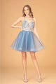 Short Puff Sleeve A-line Dress by Elizabeth K GS3095 - Short Cocktail Dresses
