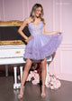 Rachel Allan 40527 Short Puff Sleeve A-line Dress