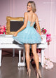 Rachel Allan 40527 Short Puff Sleeve A-line Dress