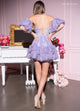 Rachel Allan 40527 Short Puff Sleeve A-line Dress