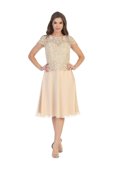 Short Sleeve Mother of the Bride Cocktail Dress - The Dress Outlet