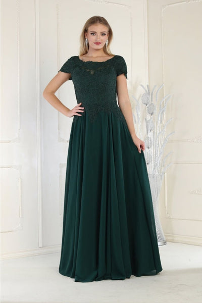 Short Sleeve Mother Of The Bride Dress - HUNTER GREEN / M - Dress
