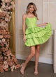 Rachel Allan 40507 Short Sleeveless A-line Tiered Dress