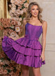 Rachel Allan 40507 Short Sleeveless A-line Tiered Dress