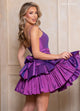 Rachel Allan 40507 Short Sleeveless A-line Tiered Dress