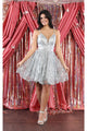 Short Spaghetti Strap Sequin Dress - SILVER / 4