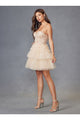 Short Strapless A-line Tiered Dress by Juliet JT918S - Short Cocktail Dresses