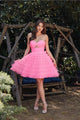 Short Strapless A-line Tiered Dress by Juliet JT921H - Neon Pink / 2 - Short Cocktail Dresses