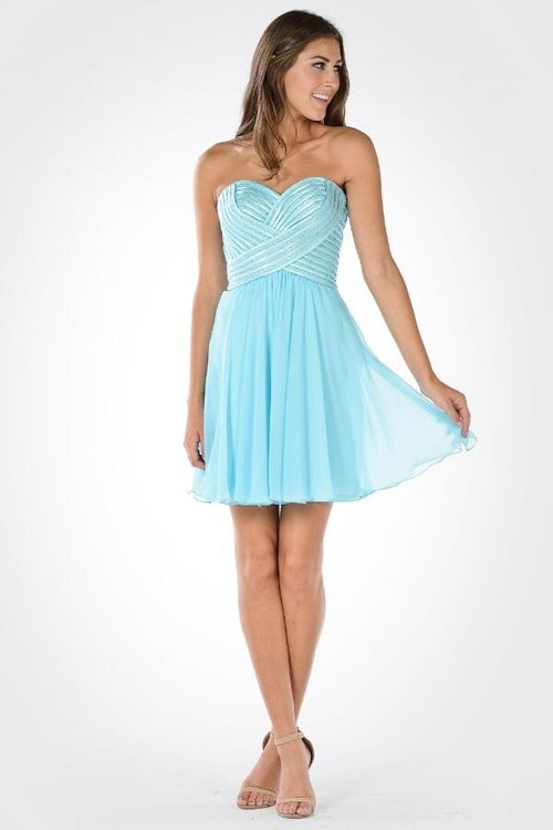 Poly USA Aqua Short Cocktail Dresses