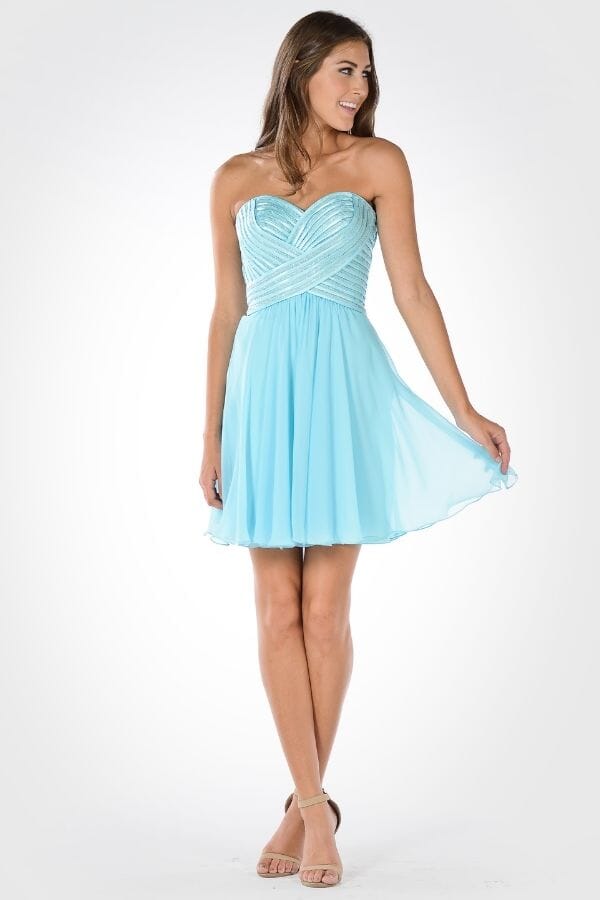 Poly USA Aqua Short Cocktail Dresses