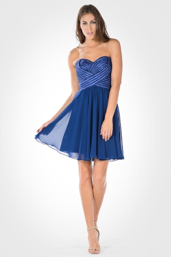 Poly USA Navy Short Cocktail Dresses