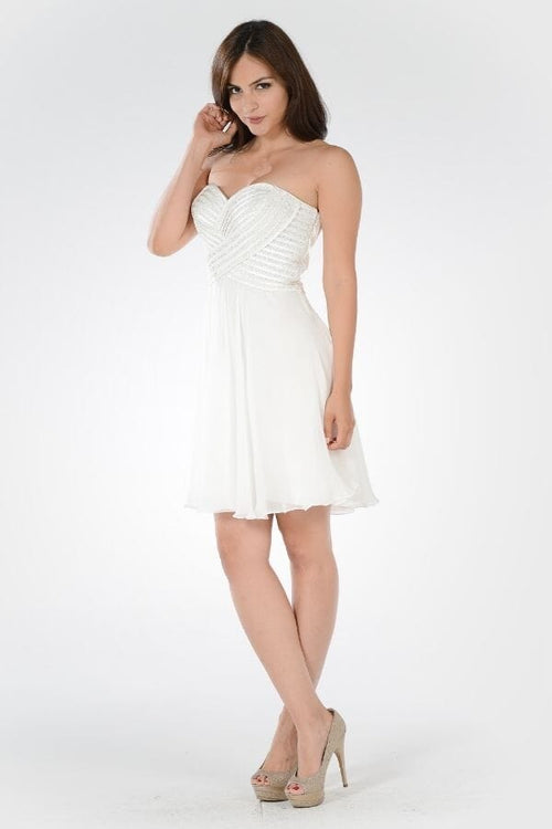 Poly USA Off White Short Cocktail Dresses