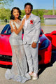 Silver Grey Groomsmen Suit for Men & Boys - Perfect for Weddings + Free Tie - Grey / 36Short - Suits