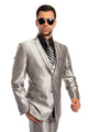 Silver Grey Groomsmen Suit for Men & Boys - Perfect for Weddings + Free Tie - Silver Grey / 36Short - Suits