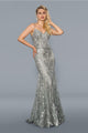 Silver Prom Dress Mermaid Formal Evening Gown Stella Couture 21066 - Silver / Dresses